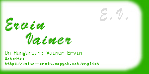 ervin vainer business card
